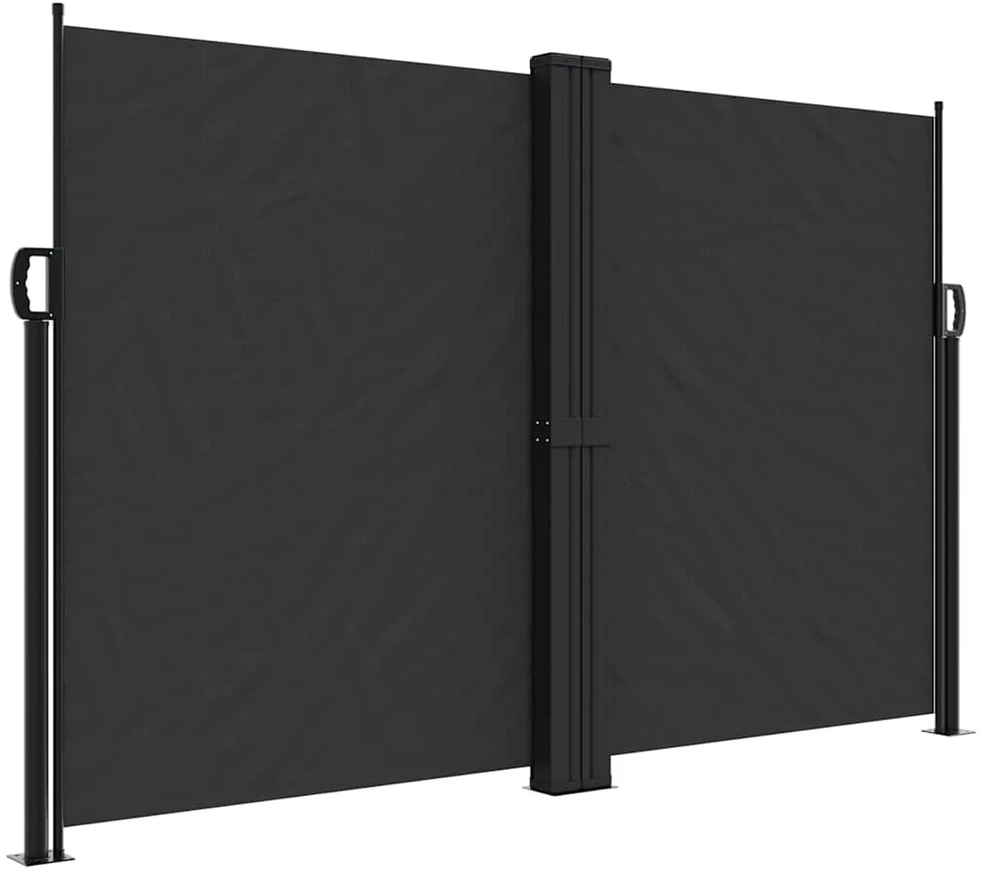 Ištraukiama šoninė pertvara, juodos spalvos, 160x600cm