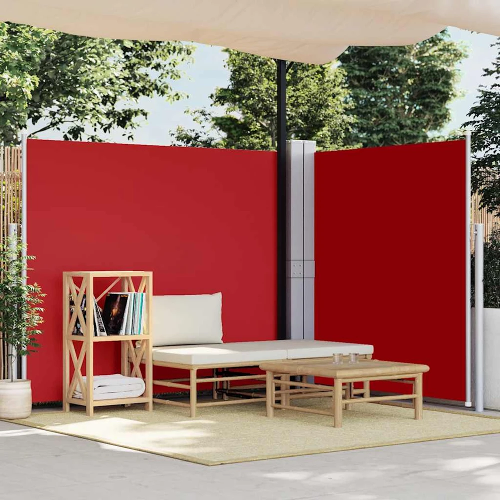 Ištraukiama šoninė pertvara, raudonos spalvos, 170x600cm