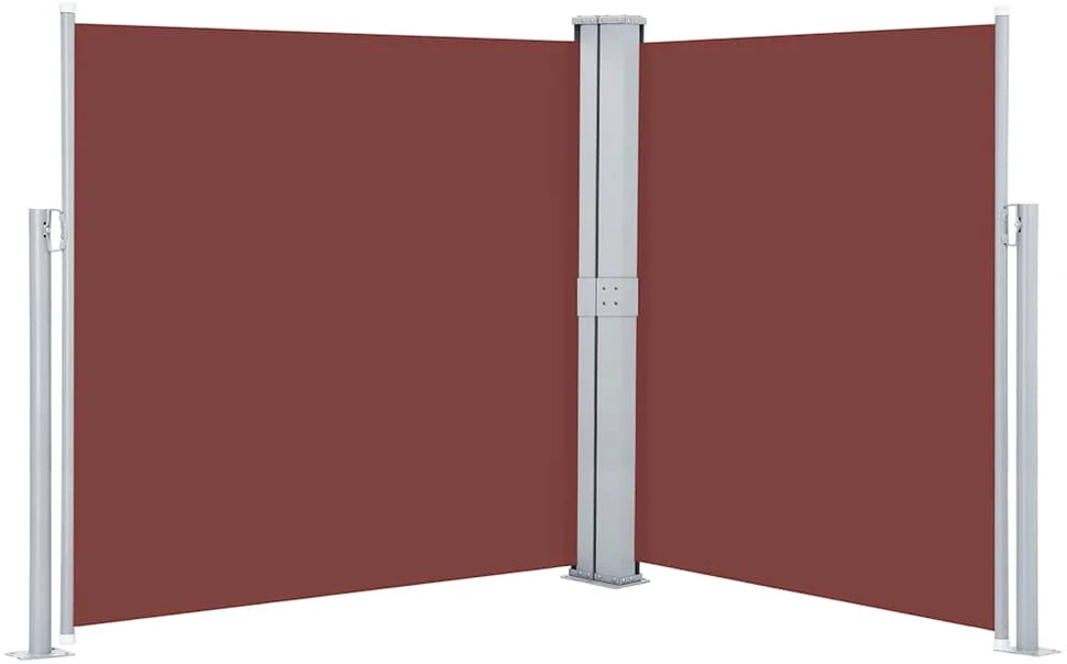 Ištraukiama šoninė pertvara, rudos spalvos, 140x600cm