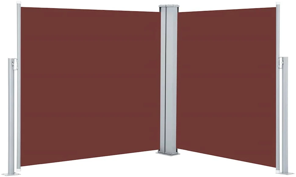 Ištraukiama šoninė pertvara, rudos spalvos, 120x600cm