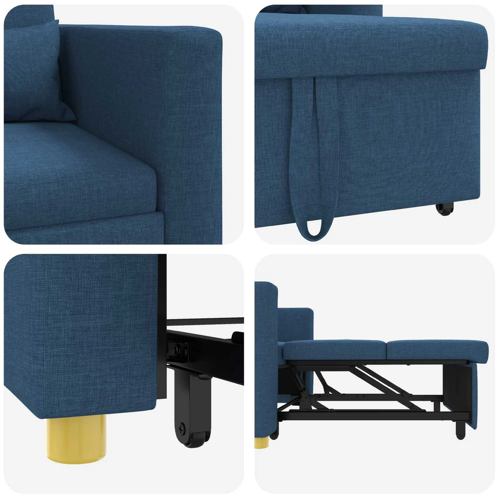 Ištraukiamas sofa-lova vienvietis Mėlyna 90 x 165 x 87 cm