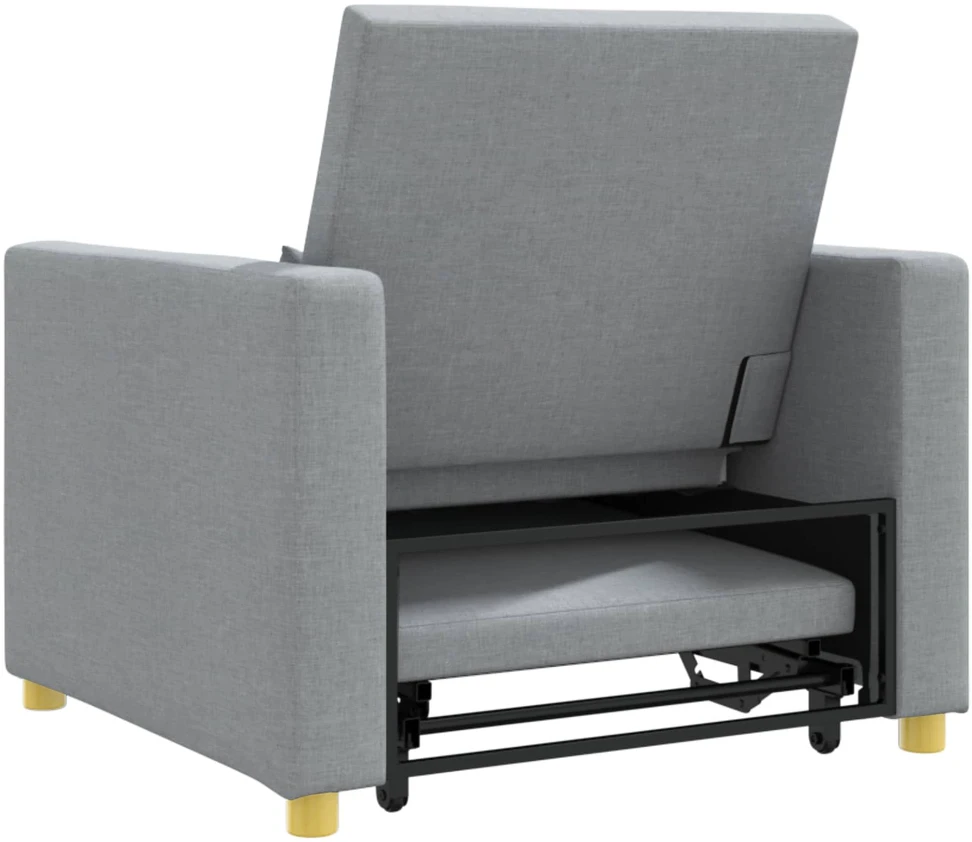 Ištraukiamas sofa-lova vienvietis Šviesiai pilka audinys
