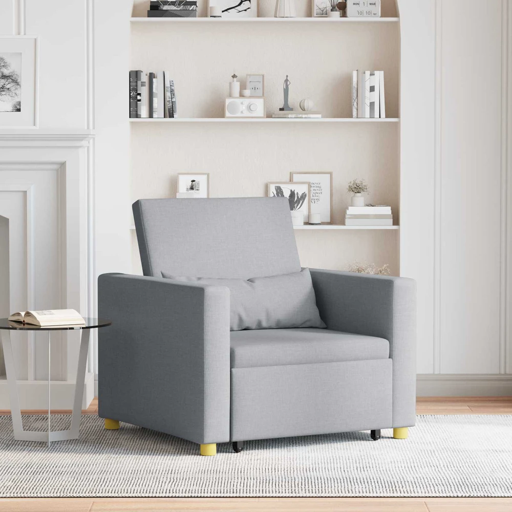 Ištraukiamas sofa-lova vienvietis Šviesiai pilka audinys