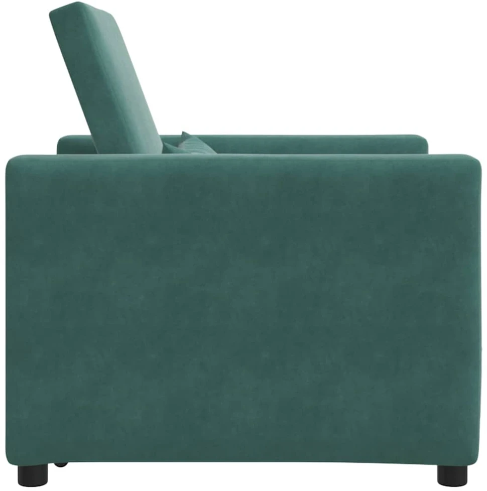 Fotelis Ištraukiamas sofa-lova vienvietis Tamsiai žalia Aksomas