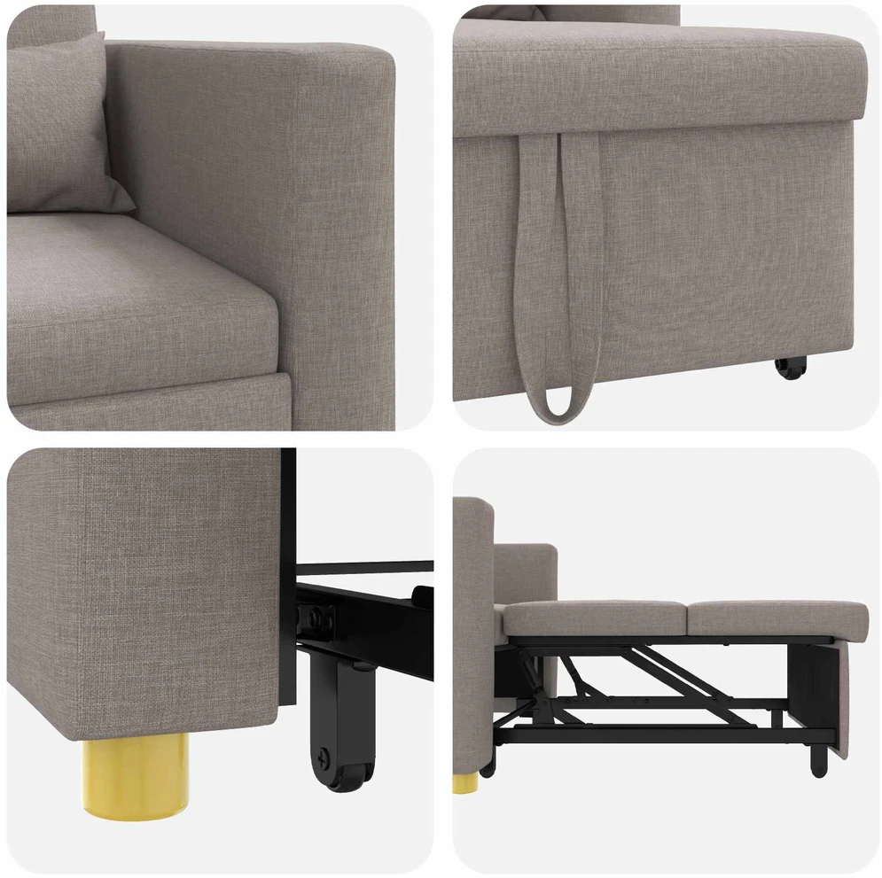 Ištraukiamas sofa-lova vienvietis Tortora audinys