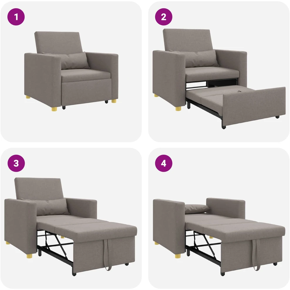 Ištraukiamas sofa-lova vienvietis Tortora audinys