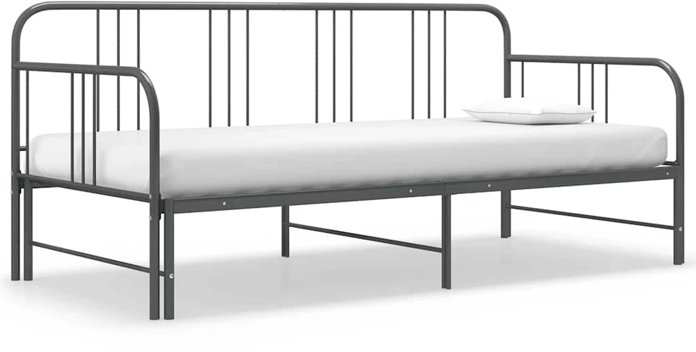 Ištraukiamos sofos-lovos rėmas, pilkas, 90x200cm, metalas