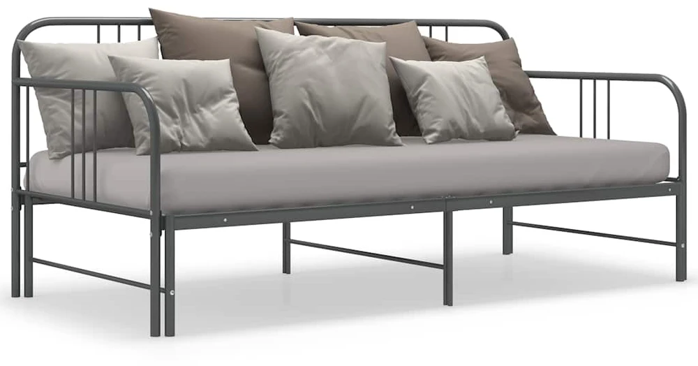 Ištraukiamos sofos-lovos rėmas, pilkas, 90x200cm, metalas