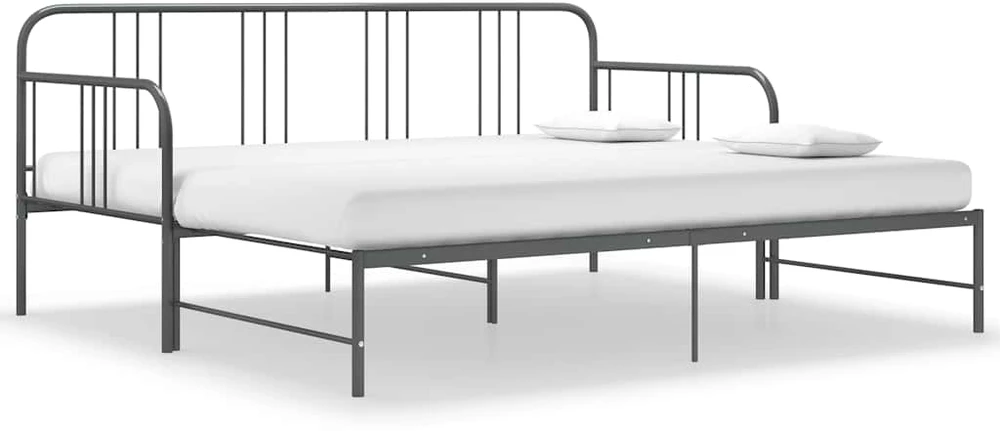 Ištraukiamos sofos-lovos rėmas, pilkas, 90x200cm, metalas
