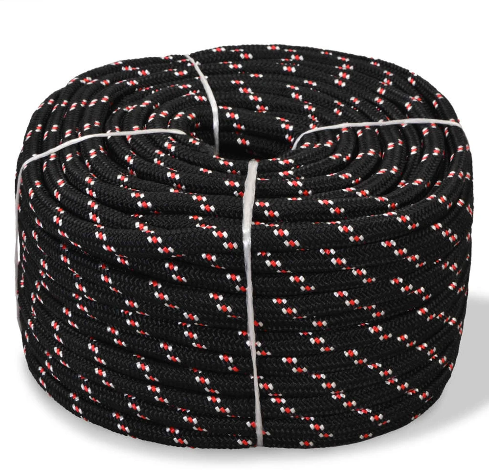 Jūrinė virvė, juoda, 250m, polipropilenas, 12mm