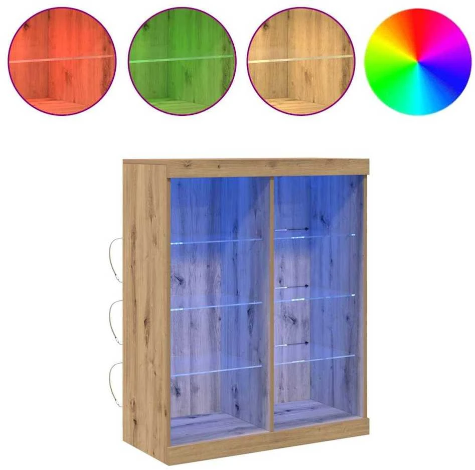 LED Bufetas Artisano ąžuolo 81 x 37 x 100 cm Apdirbta mediena
