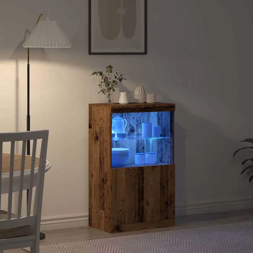 LED Bufetas Ruda 60 x 37 x 100 cm Apdirbta mediena