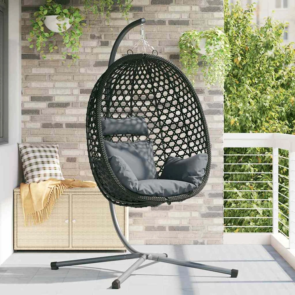 Kabantis kiaušinis poliratanas 104 x 100 x 191 cm