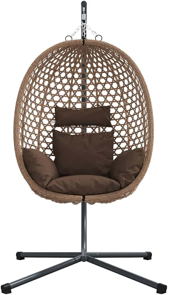 Kabantis kiaušinis poliratanas 104 x 100 x 191 cm Kavos