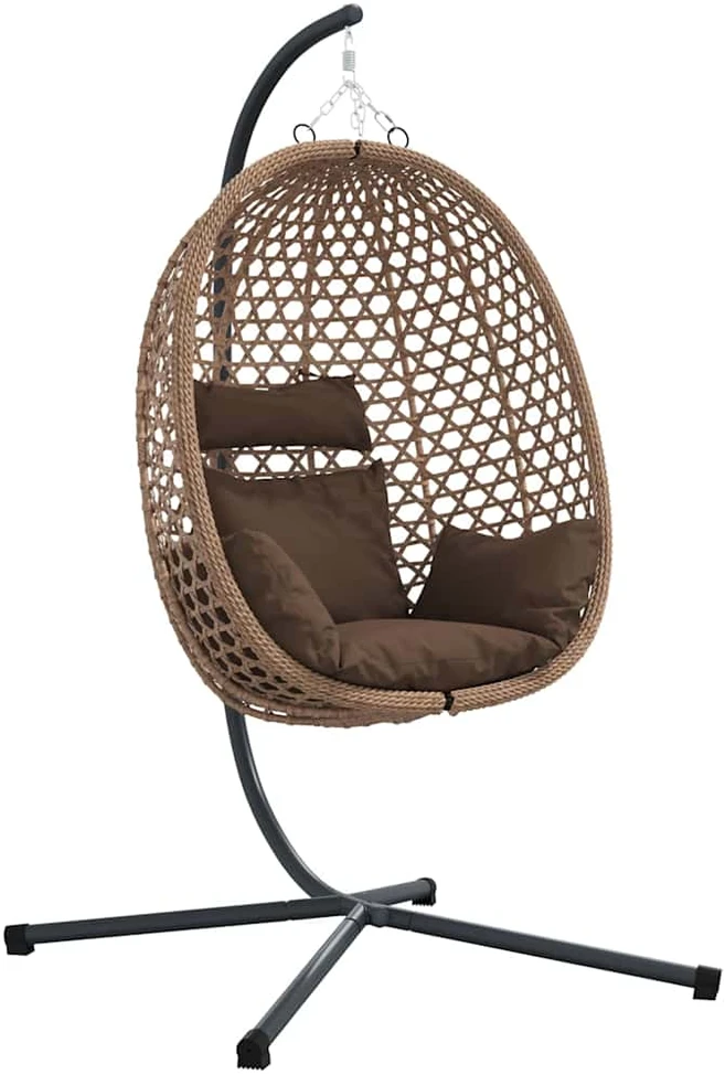 Kabantis kiaušinis poliratanas 104 x 100 x 191 cm Kavos
