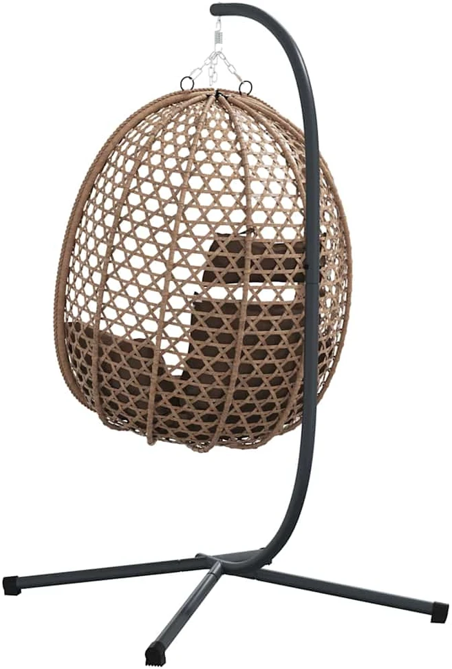 Kabantis kiaušinis poliratanas 104 x 100 x 191 cm Kavos