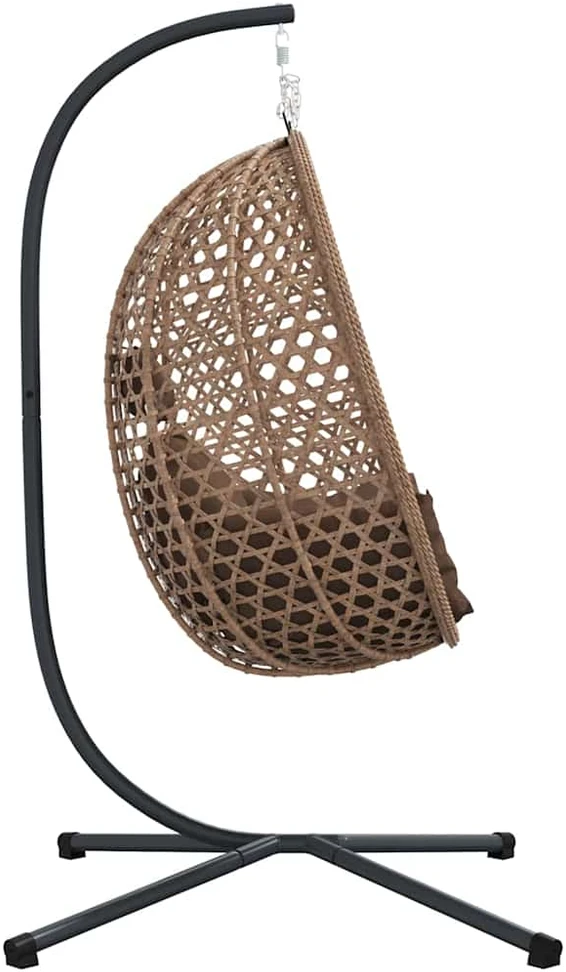Kabantis kiaušinis poliratanas 104 x 100 x 191 cm Kavos
