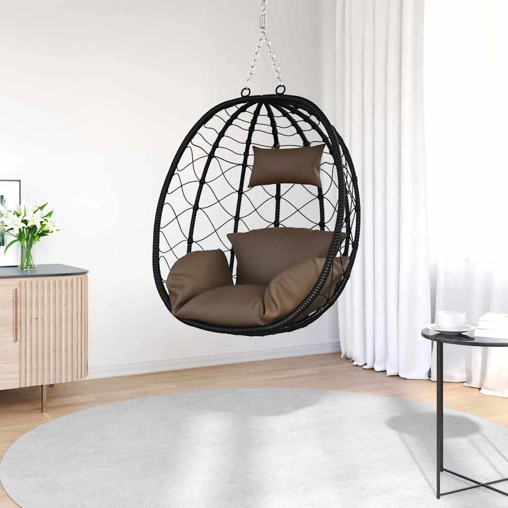 Kabantis kiaušinis poliratanas 91,5 x 54,5 x 107 cm Kavos
