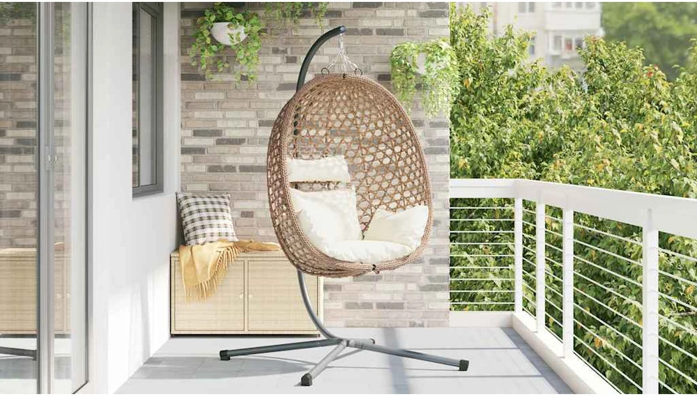 Kabantis kiaušinis poliratanas 104 x 100 x 191 cm
