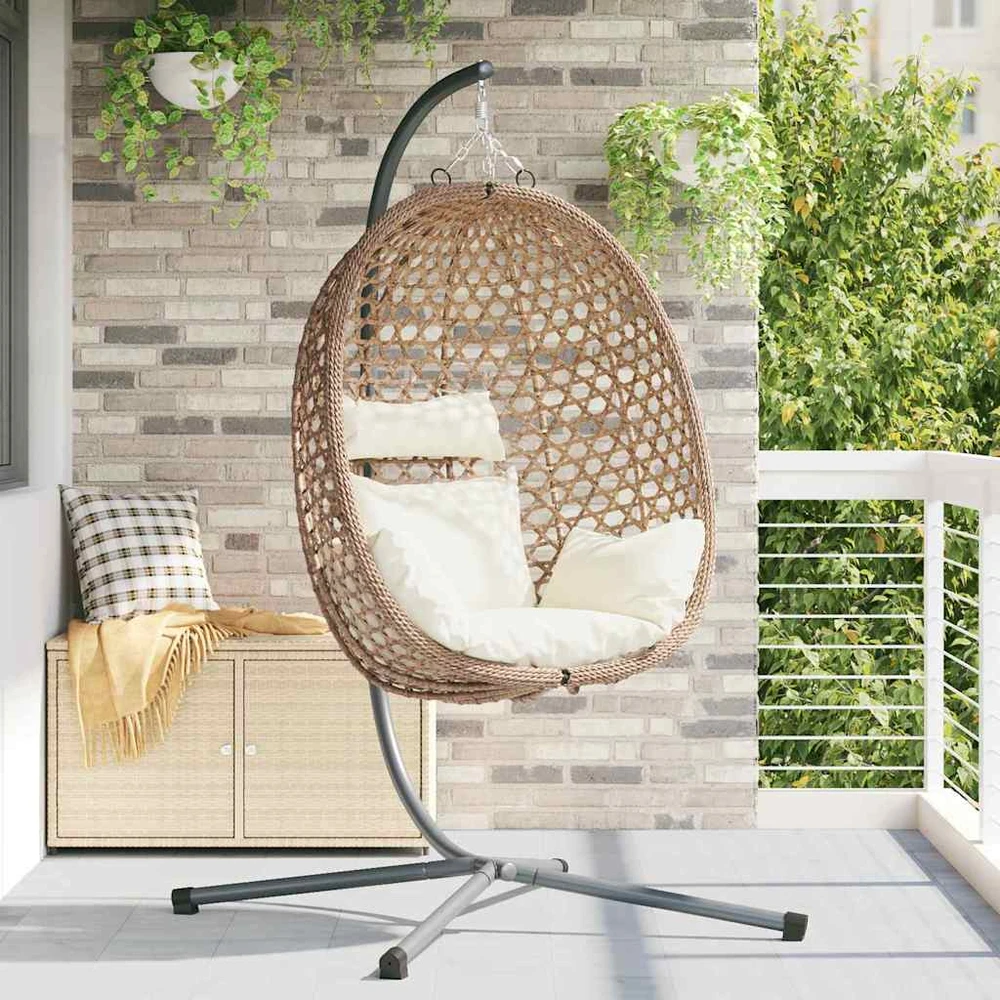 Kabantis kiaušinis poliratanas 104 x 100 x 191 cm