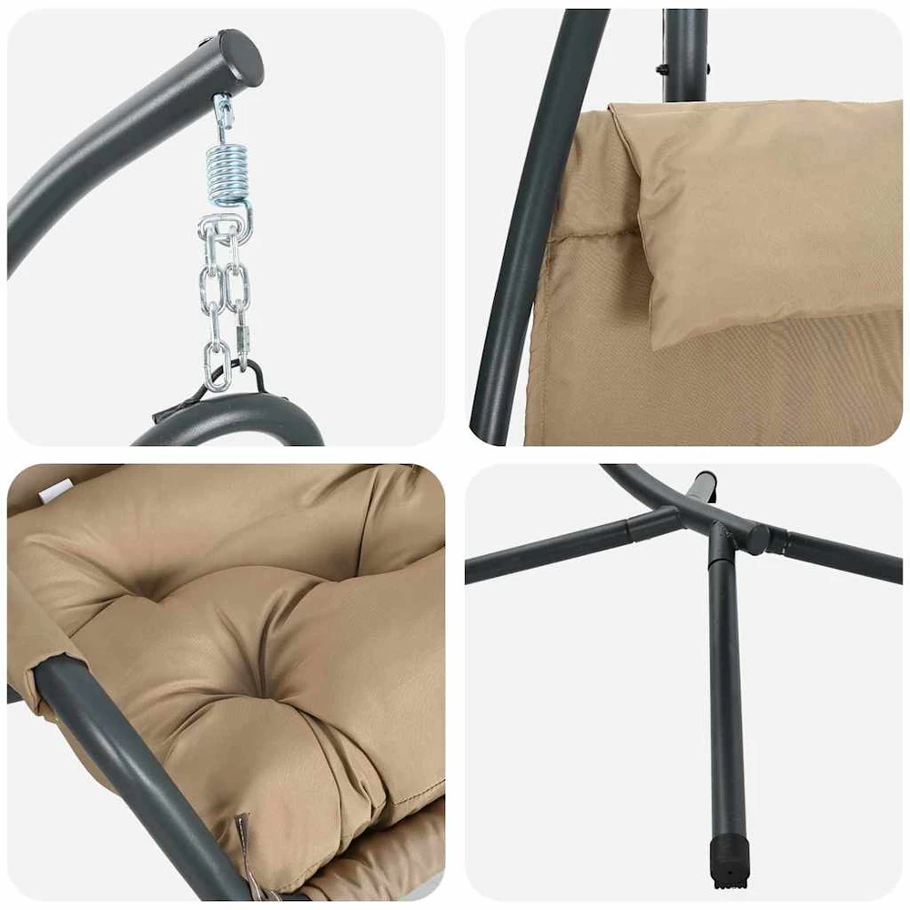 Kabantis kiaušinis Plienas 94 x 107 x 196,5 cm Tortora