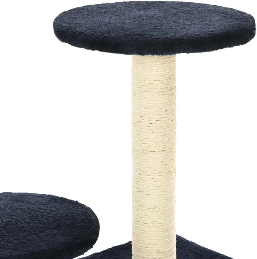 Kačių draskyklė su stovais iš sizalio, 60cm, tamsiai mėlyna