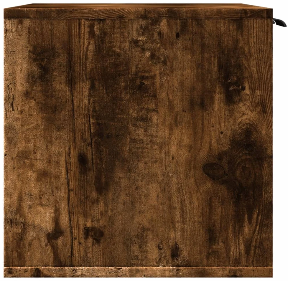 Kačių kraiko dėžės spintelė, dūminė ąžuolo, 80x50x45cm, mediena