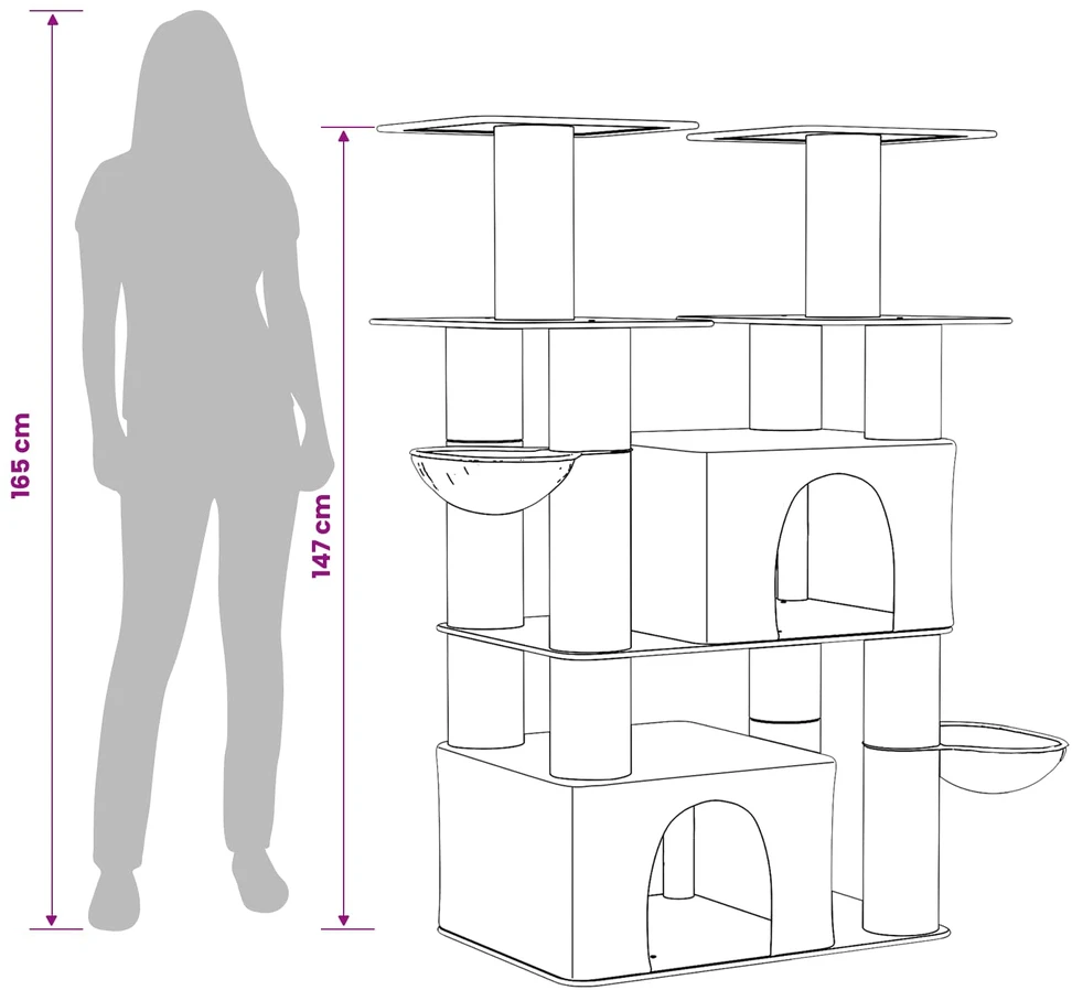 Kačių medis su sisaliniu šveitimu Tamsiai pilka 147 cm 2 vnt.