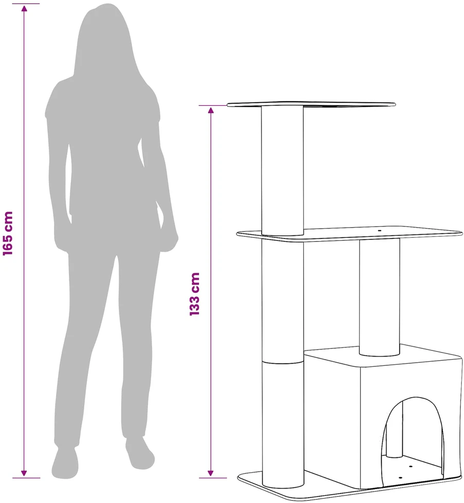 Kačių medis su sisaliniu šveitimu Kreminė 133 cm