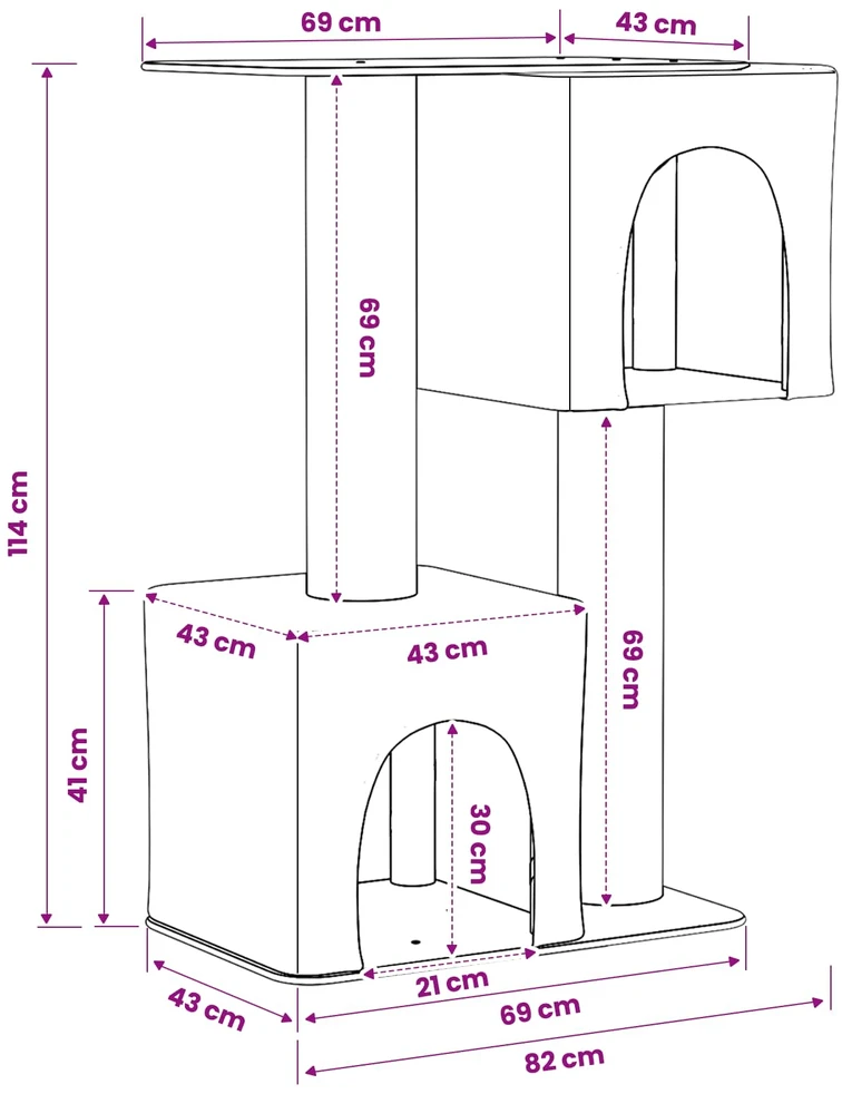 Kačių medis su sisaliniu šveitimu Kreminė 114 cm