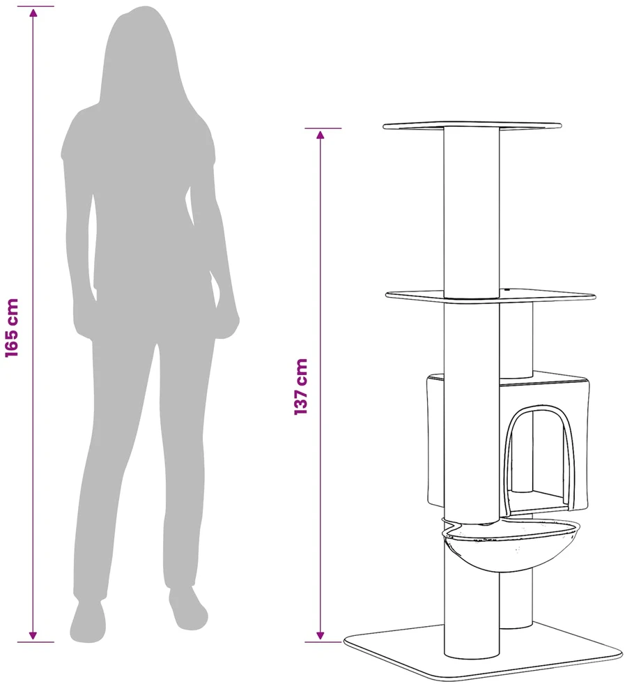 Kačių medis su sisaliniu šveitimu Kreminė 137 cm
