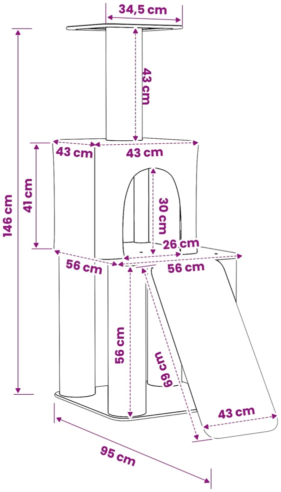 Kačių medis su sisaliniu šveitimu Šviesiai pilka 146 cm