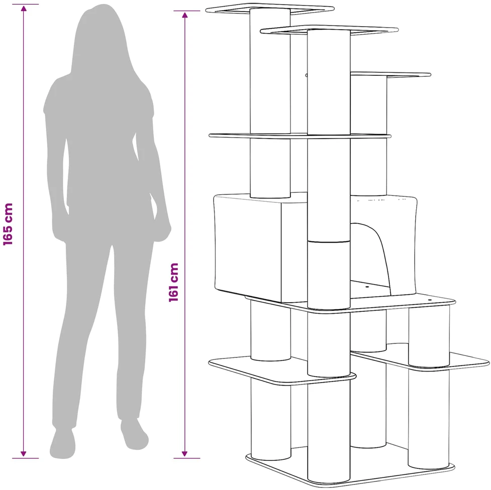 Kačių medis su sisaliniu šveitimu Tamsiai pilka 161 cm