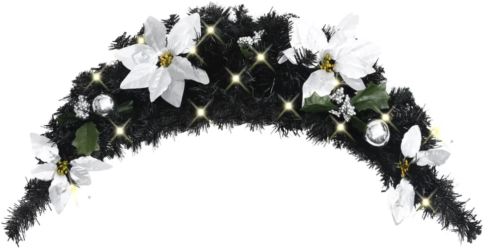 Kalėdinė arka su LED lemputėmis, juodos spalvos, 90cm, PVC