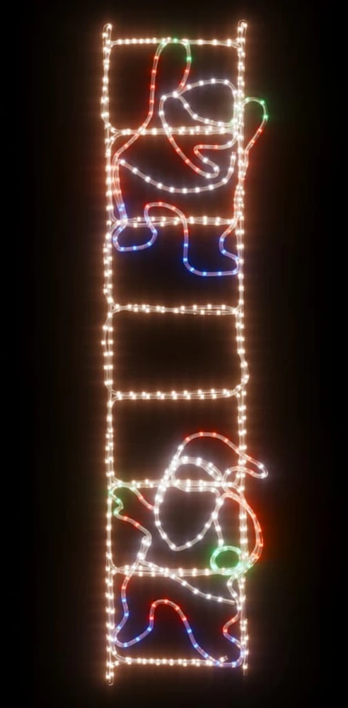 Kalėdinė dekoracija Kalėdų Senelis ant kopėčių su LED, 50x200cm