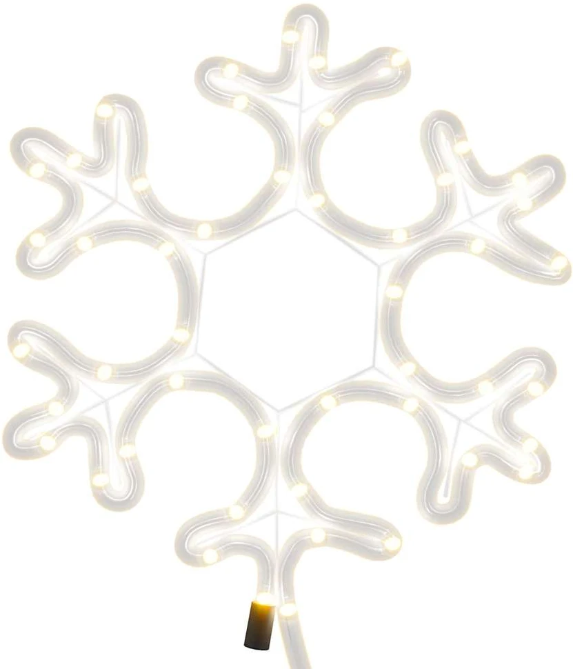 Kalėdinė dekoracija snaigė su 48 šiltomis baltomis LED, 27x27cm