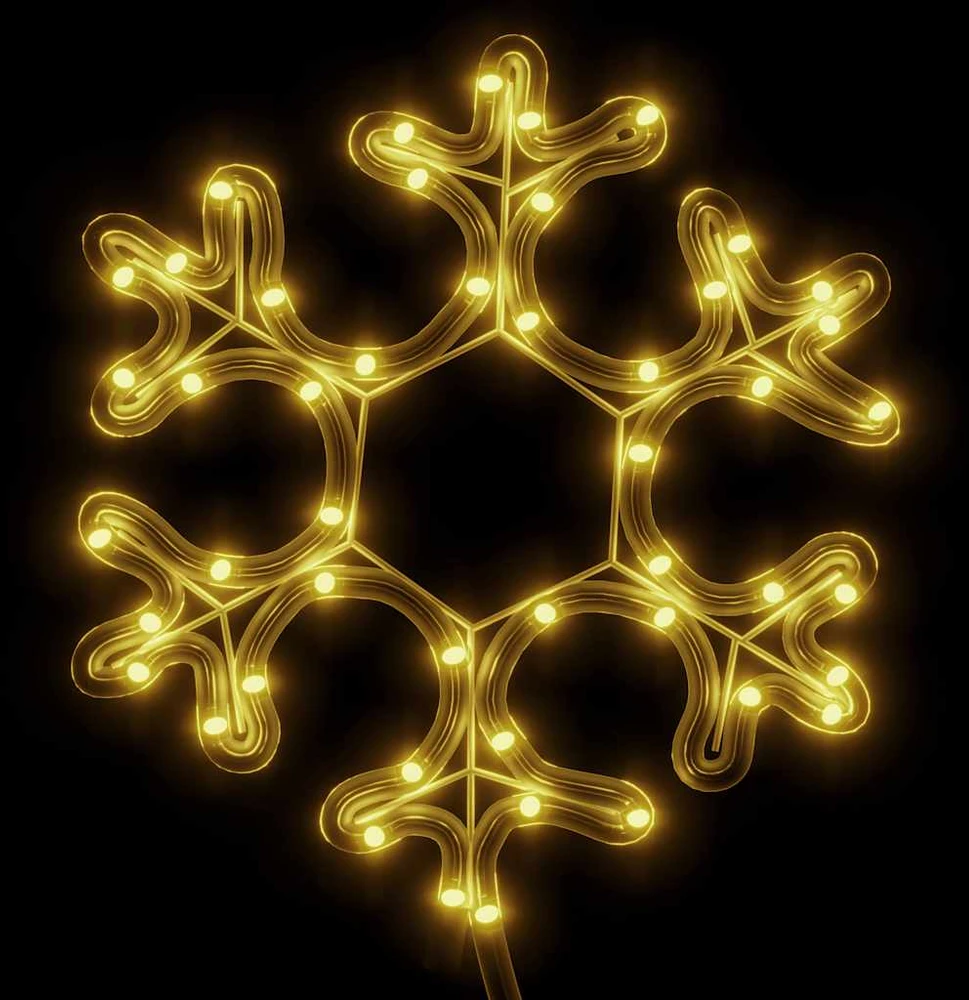 Kalėdinė dekoracija snaigė su 48 šiltomis baltomis LED, 27x27cm
