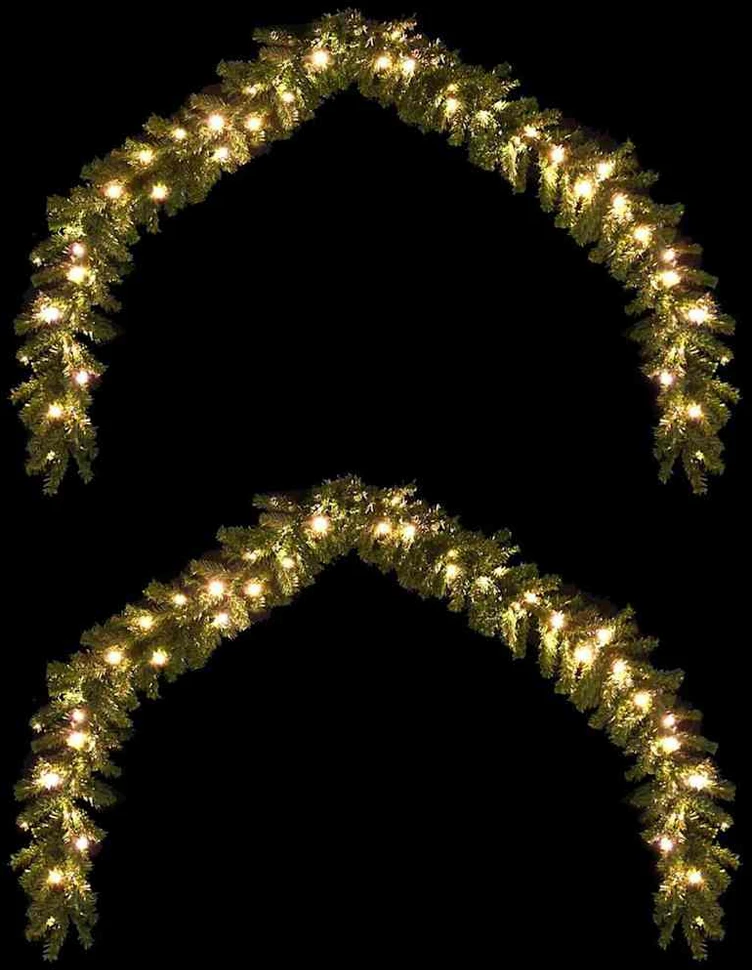 Kalėdinė girlanda 2 vnt. 600 LED Žalia 20 m PVC
