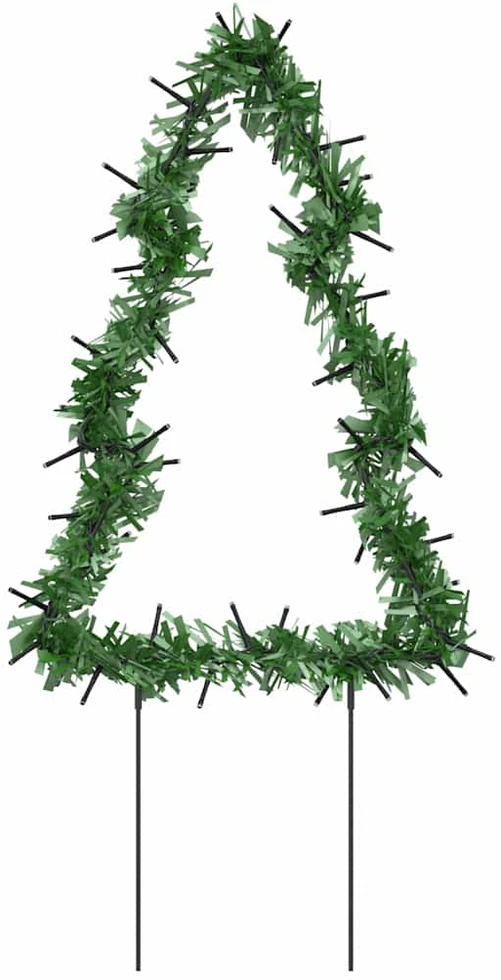 Kalėdinės dekoracijos eglutės su smaigais, 3vnt., 50LED, 30cm