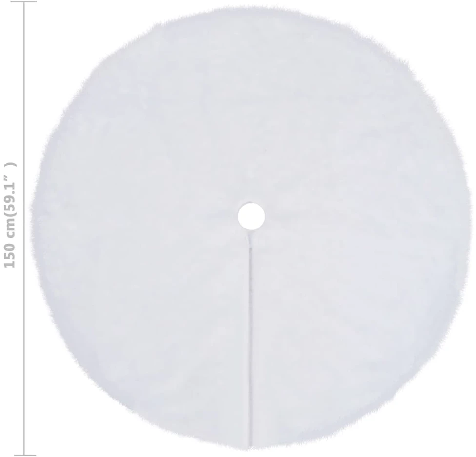Kilimėlis po kalėdine eglute, baltas, 150cm, dirbtinis kailis