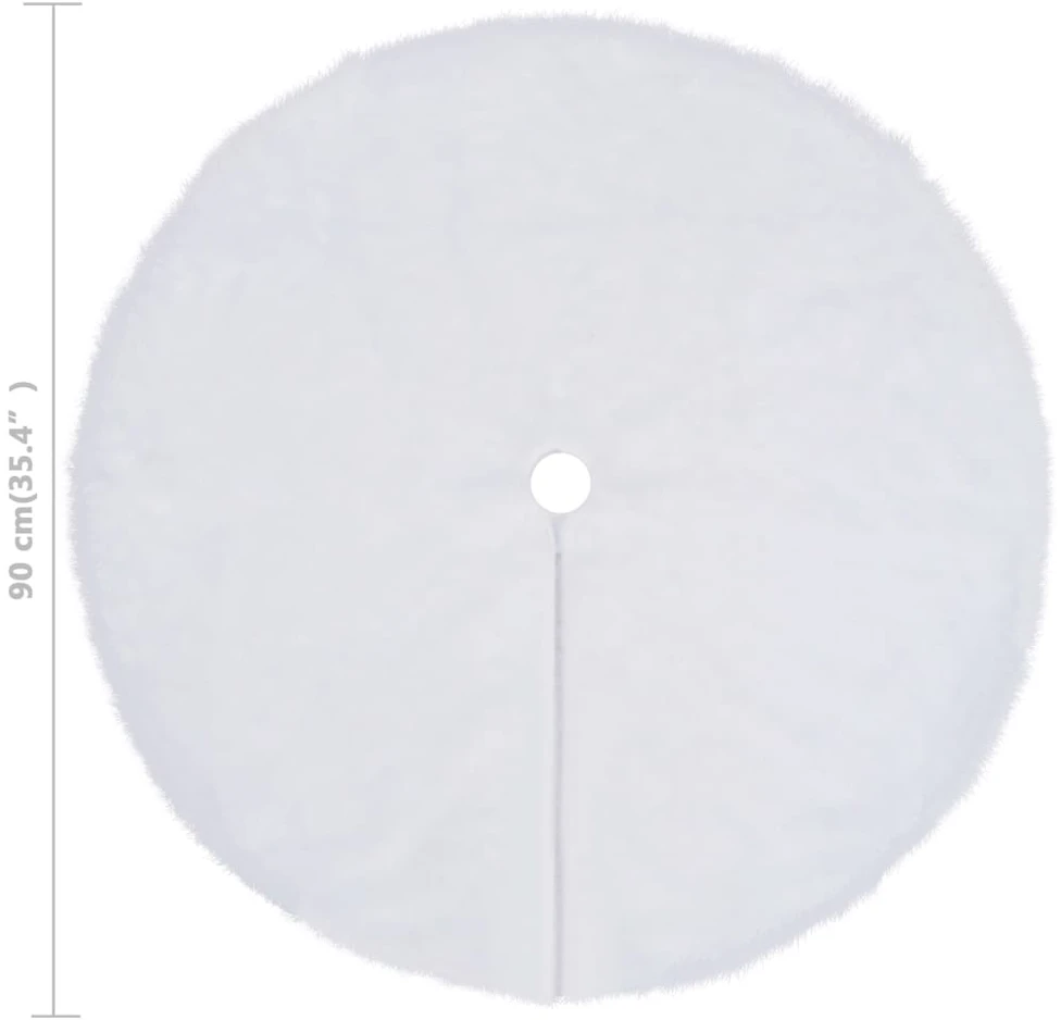 Kilimėlis po kalėdine eglute, baltas, 90cm, dirbtinis kailis