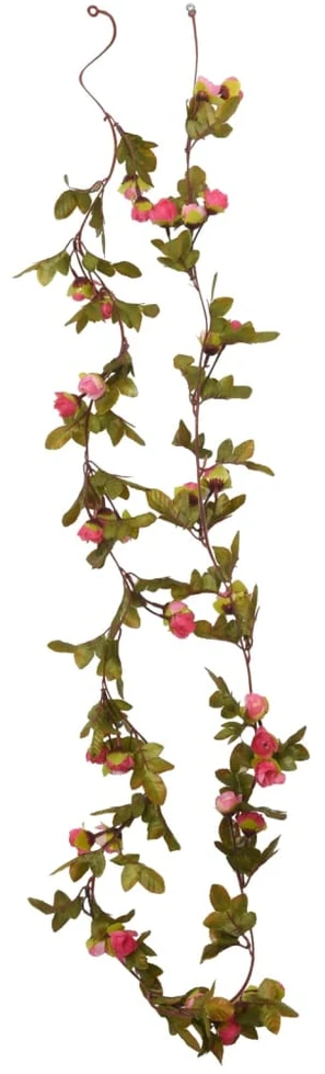 Gėlių girliandos, 6vnt., rožių spalvos, 215cm