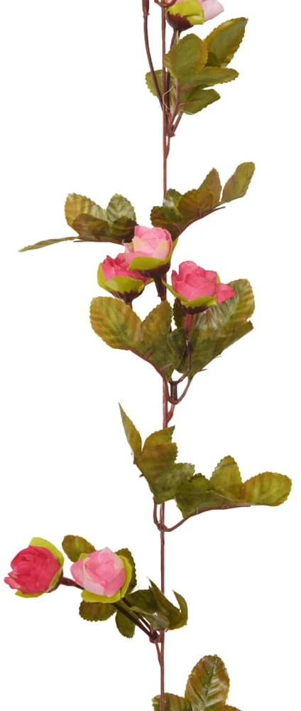 Gėlių girliandos, 6vnt., rožių spalvos, 215cm