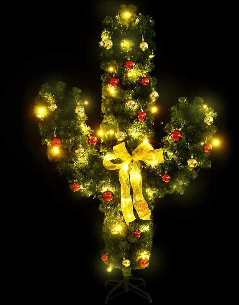 Kalėdinis kaktusas su stovu/LED, žalias, 210cm, PVC