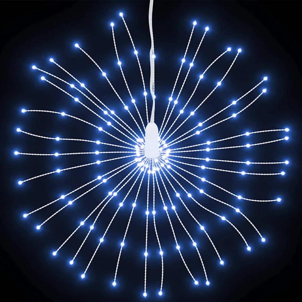 Kalėdinis šviestuvas fejerverkas, 140 šaltų baltų LED, 17cm
