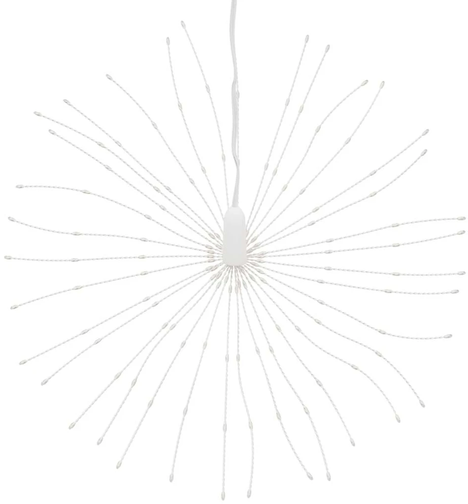 Kalėdinis šviestuvas fejerverkas, 140 šaltų baltų LED, 17cm