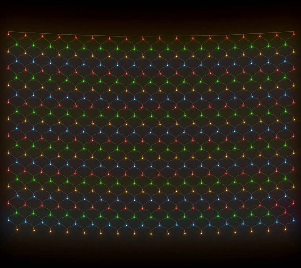 Kalėdinių lempučių tinklas, 3x2m, 204 įvairių spalvų LED