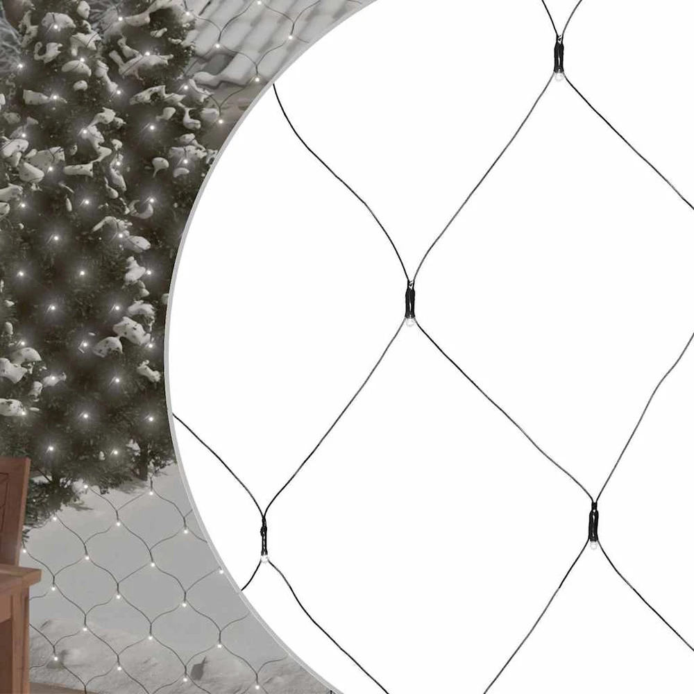 Kalėdinių lempučių tinklas, 3x2m, 204 šaltos baltos LED