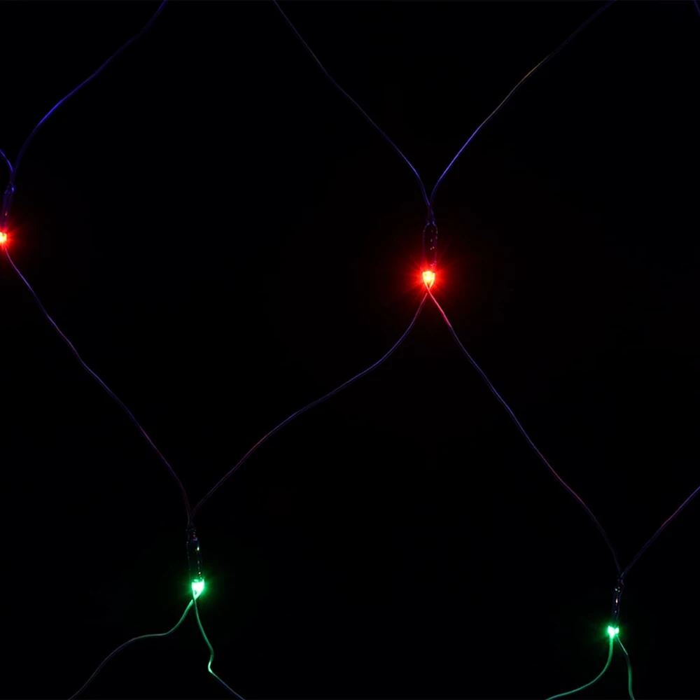 Kalėdinių lempučių tinklas, 3x3m, 306 įvairių spalvų LED