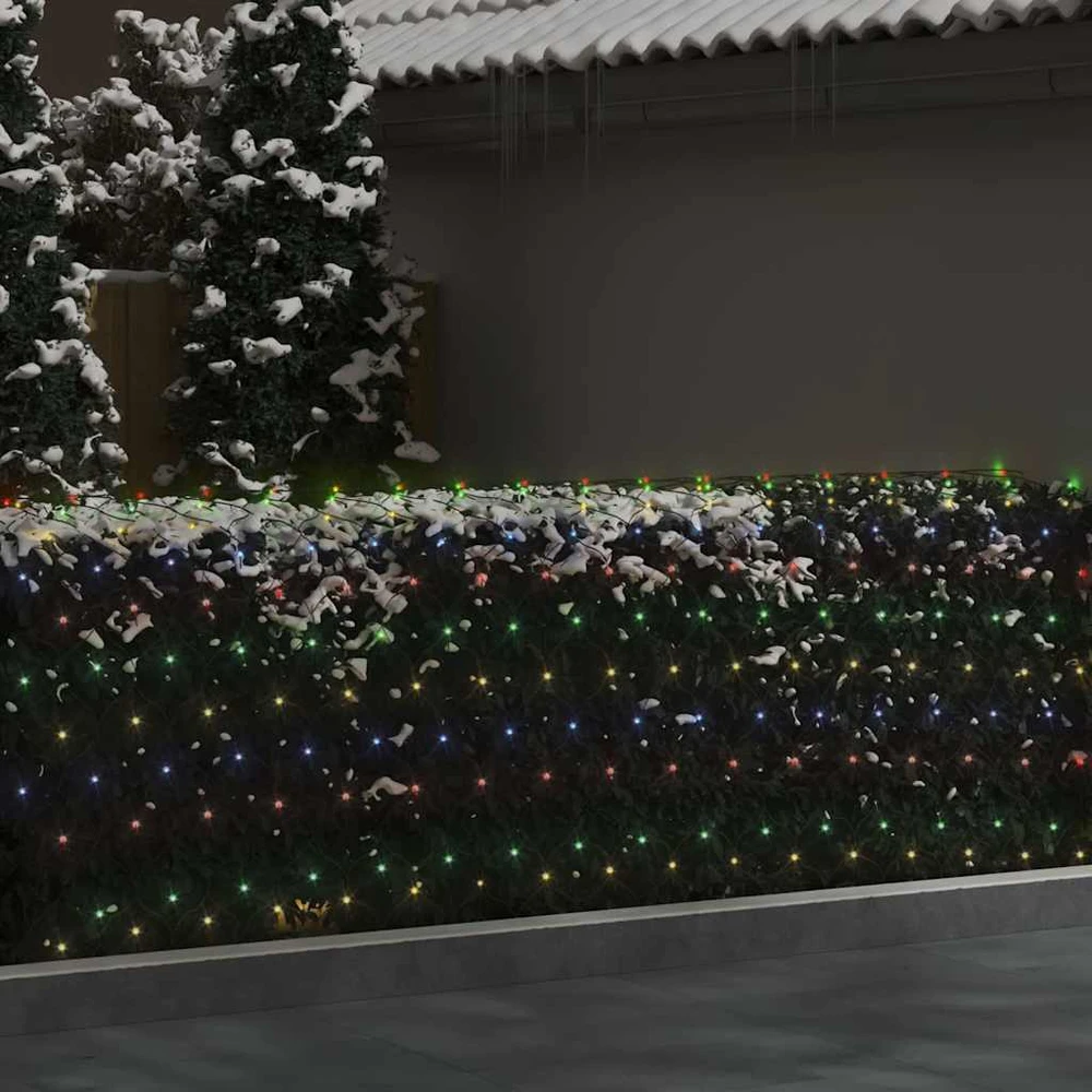 Kalėdinių lempučių tinklas, 3x3m, 306 įvairių spalvų LED